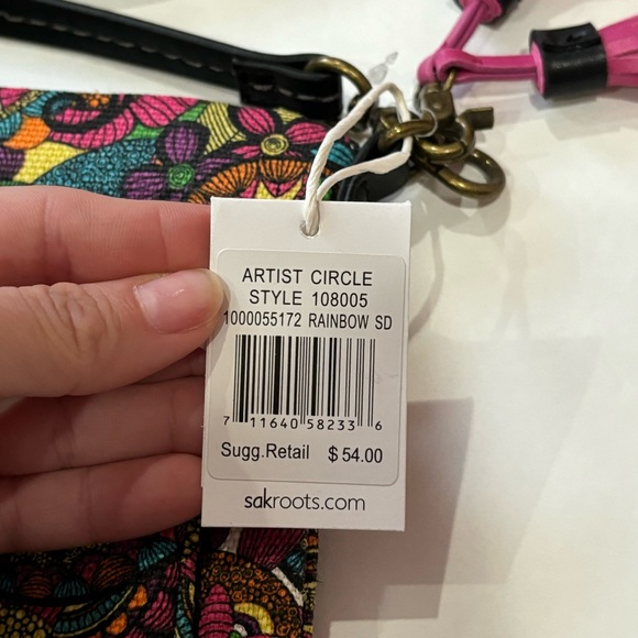 SAKROOTS NWT Artist Circle Rainbow Spirit Desert Polyester Adjustable Crossbody - Picture 8 of 8